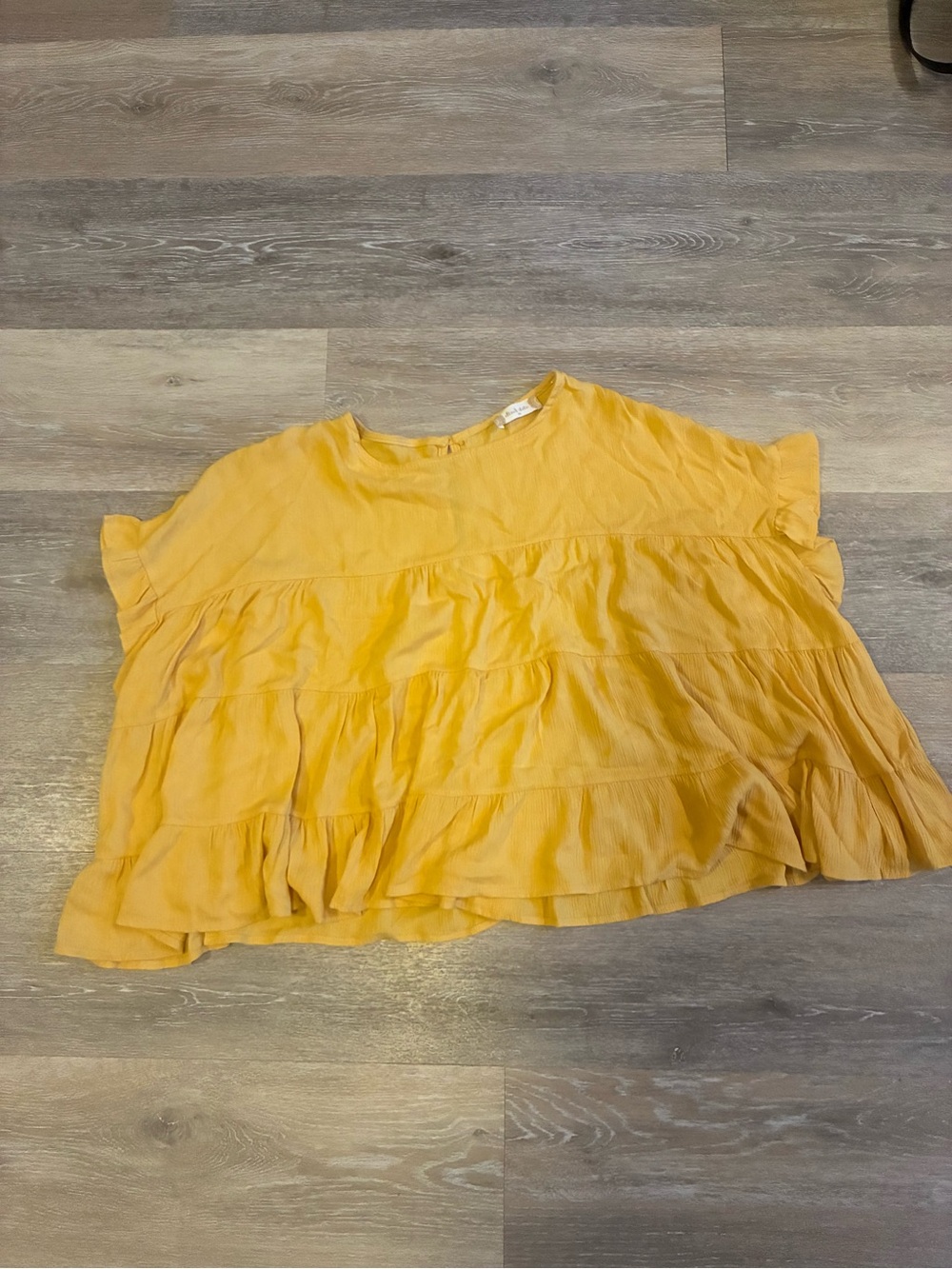 Altar'd State Mustard Yellow Tiered Ruffle Blouse
